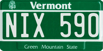 VT license plate NIX590
