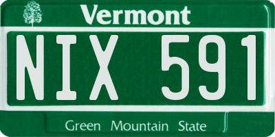 VT license plate NIX591