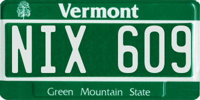 VT license plate NIX609