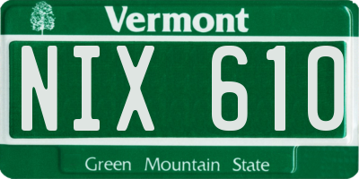VT license plate NIX610