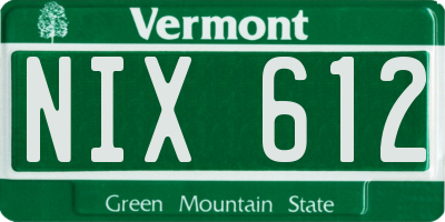 VT license plate NIX612