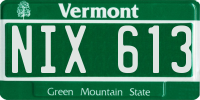 VT license plate NIX613