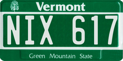 VT license plate NIX617