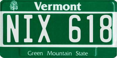 VT license plate NIX618