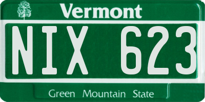 VT license plate NIX623