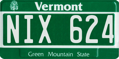 VT license plate NIX624