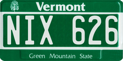 VT license plate NIX626
