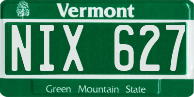 VT license plate NIX627