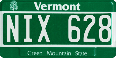 VT license plate NIX628