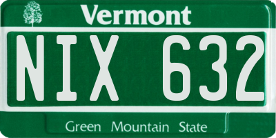 VT license plate NIX632