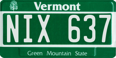 VT license plate NIX637