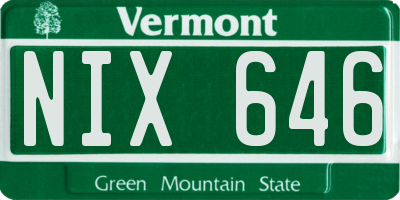 VT license plate NIX646