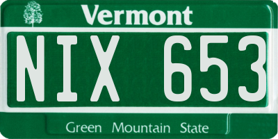 VT license plate NIX653