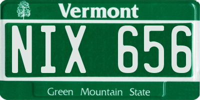 VT license plate NIX656