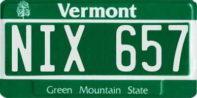 VT license plate NIX657