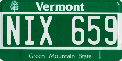 VT license plate NIX659