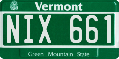 VT license plate NIX661