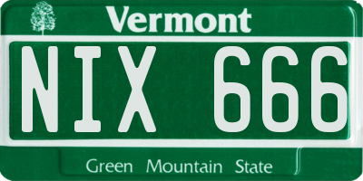 VT license plate NIX666