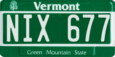 VT license plate NIX677