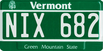 VT license plate NIX682