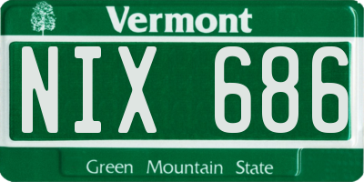 VT license plate NIX686