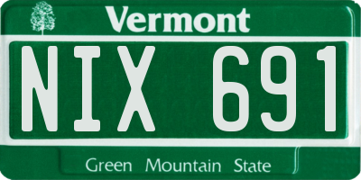 VT license plate NIX691
