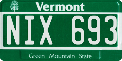 VT license plate NIX693