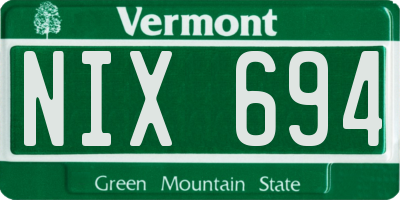 VT license plate NIX694