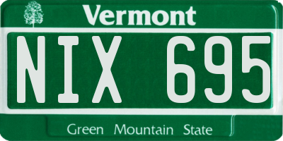 VT license plate NIX695