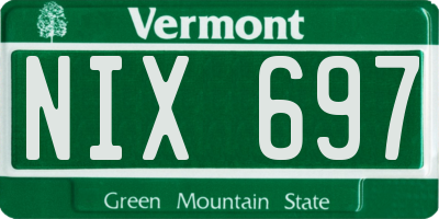 VT license plate NIX697