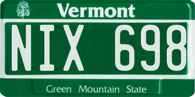 VT license plate NIX698