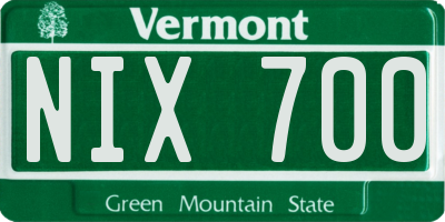 VT license plate NIX700