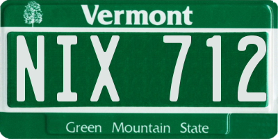 VT license plate NIX712
