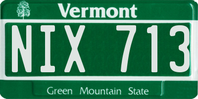 VT license plate NIX713