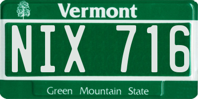 VT license plate NIX716