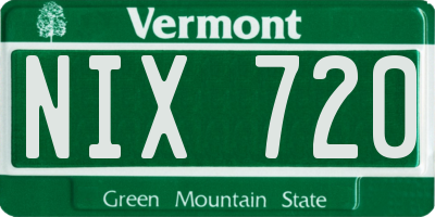 VT license plate NIX720