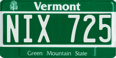 VT license plate NIX725