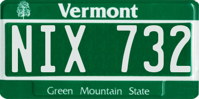 VT license plate NIX732