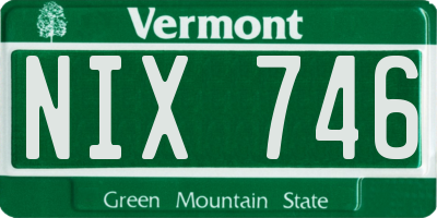 VT license plate NIX746