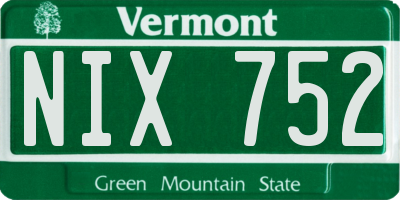 VT license plate NIX752