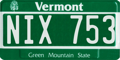 VT license plate NIX753