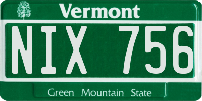 VT license plate NIX756