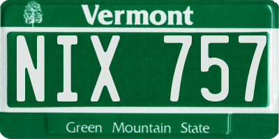 VT license plate NIX757