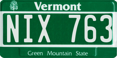 VT license plate NIX763