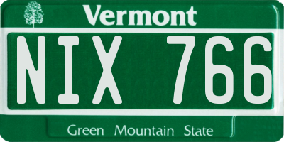 VT license plate NIX766
