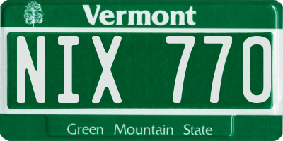 VT license plate NIX770