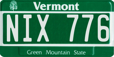 VT license plate NIX776