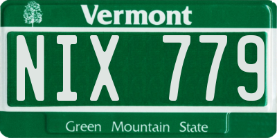 VT license plate NIX779