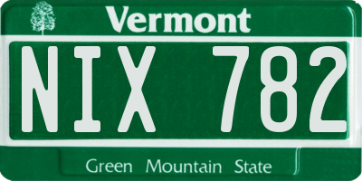 VT license plate NIX782