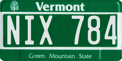 VT license plate NIX784